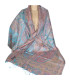 Chale en soie authentique turquoise mauve Tous les pashminas CSS60