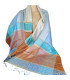 Chale en soie bleu brique Pashminas pure soie CSS57