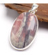 Pendentif en Jaspe Porcelaine gris rose oval Pendentifs pierres naturelles AW14.4