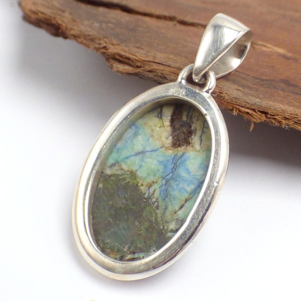 Bijou Pendentif Azurite naturelle forme ovale Bijoux en Azurite LAM40.4