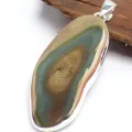 Grand pendentif Jaspe Impérial kaki ocre - Pendentifs pierres naturelles