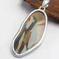 Grand pendentif Jaspe Impérial kaki ocre - Pendentifs pierres naturelles
