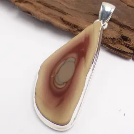 Pendentif Jaspe impérial asymétrique marron jaune pâle - Pendentifs pierres naturelles