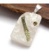 Pendentif rectangulaire véritable Emeraude sur Quartz Pendentifs pierres naturelles PU22.3