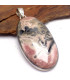 Pendentif Rhodochrosite sur Pyrite forme ovale Pendentifs pierres naturelles XV19.2