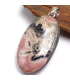 Pendentif Rhodochrosite sur Pyrite forme ovale Pendentifs pierres naturelles XV19.2