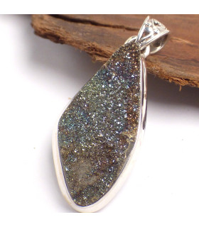 Pendentif Pyrite arc-en-ciel forme libre