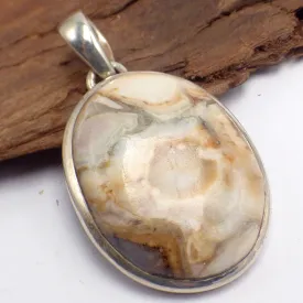 Pendentif argent Jaspe Brun - Pendentifs pierres naturelles