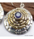Boucles d'oreilles Spirales deux tons en Iolite Pendentifs pierres naturelles f203.5