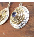 Boucles d'oreilles Spirales deux tons en Iolite Pendentifs pierres naturelles f203.5