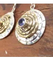 Boucles d'oreilles Spirales deux tons en Iolite - Boucles d'oreilles en pierres naturelles