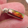 Pendentif allongé Ammolite du Canada qualité AAA Bijoux en Ammolite AW21