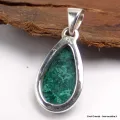 Pendentif goutte en azurite malachite - Pendentifs pierres naturelles