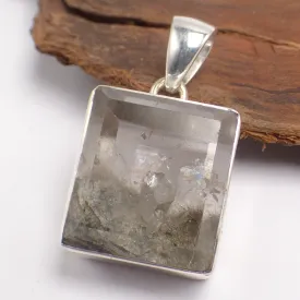 Pendentif carré en Cristal Quartz Manifestation - Bijoux en Quartz Manifestation