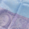 Châle écologique soie de bambou bleu parme Pashminas pure soie CFB12