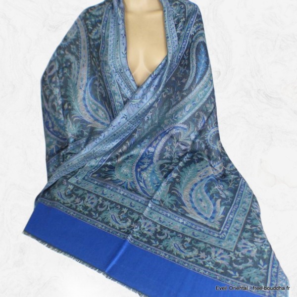 Châle écologique soie de bambou motif floral Pashminas pure soie CFB13
