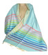 Pashmina soie de mûrier vert à rayures Tous les pashminas CSS80