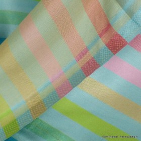 Pashmina soie de mûrier vert à rayures Tous les pashminas CSS80