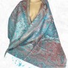 Pashmina soie de mûrier turquoise rose Tous les pashminas CSS81