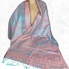 Pashmina soie de mûrier bleu rose Tous les pashminas CSS82