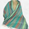 Châle en soie vert multicolore Tous les pashminas CSS84