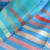 Châle bleu à rayures en soie naturelle Tous les pashminas CSS87