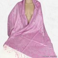 Châle rose argent en soie naturelle Tous les pashminas CSS89