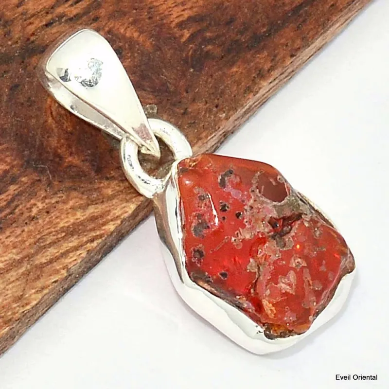 Pendentif authentique Opale de feu - Pendentifs pierres naturelles