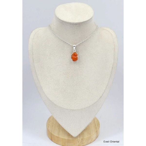 Pendentif argent authentique Opale de feu Pendentifs pierres naturelles KC8.6