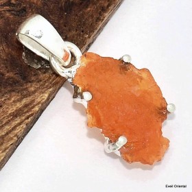 Pendentif authentique opale mexicaine serti griffes Pendentifs pierres naturelles KC8.8