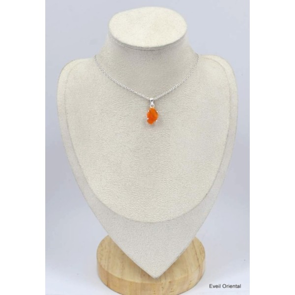 Pendentif authentique opale mexicaine serti griffes Pendentifs pierres naturelles KC8.8