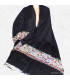 Pashmina noir brodé fils et perles Nos Châles LJ29