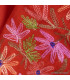 Châle oriental femme rouge brodé perles Pashminas laine et broderies LJ11