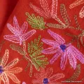 Châle oriental femme rouge brodé perles - Châles en laine faits main