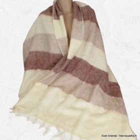 Châle népalais en laine de yack marron beige Tous les pashminas CPLY230
