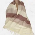 Châle népalais en laine de yack marron beige - Châles laine de yak