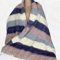 Châle népalais en laine de yack beige bleu Tous les pashminas CPLY231