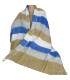 Châle laine de yack bleu moutarde Tous les pashminas CPLY232