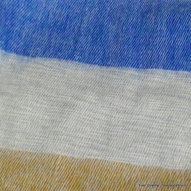 Châle laine de yack bleu moutarde Tous les pashminas CPLY232