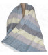 Châle nepalais rayures bleu taupe Tous les pashminas CPLY235