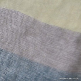Châle nepalais rayures bleu taupe Tous les pashminas CPLY235