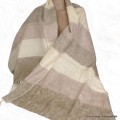 Châle nepalais rayures beige jaune Tous les pashminas CPLY236