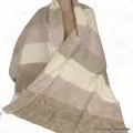 Châle nepalais rayures beige jaune - Châles laine de yak
