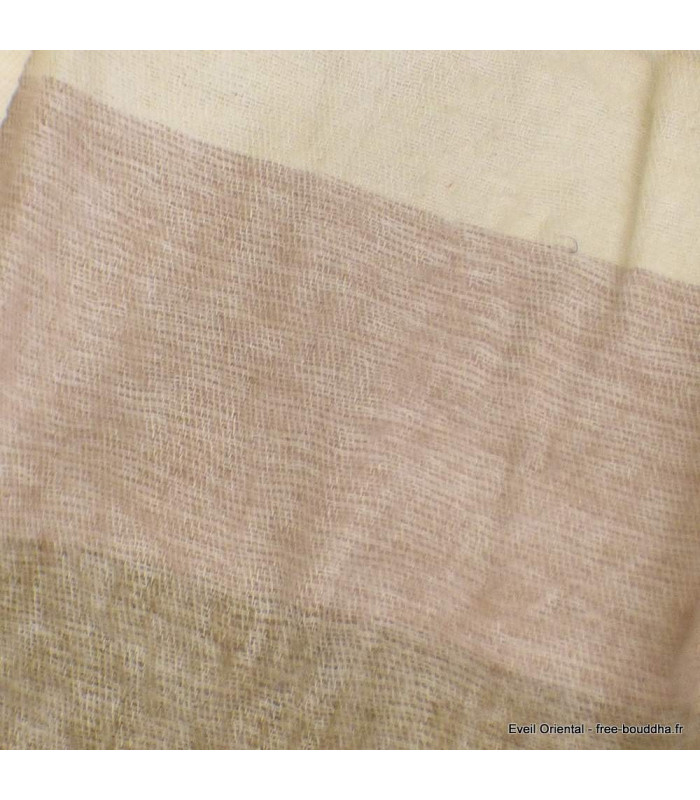 Châle nepalais rayures beige jaune Tous les pashminas CPLY236