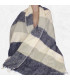 Châle nepalais rayures marron beige Tous les pashminas CPLY237