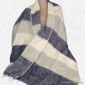 Châle nepalais rayures marron beige Tous les pashminas CPLY237