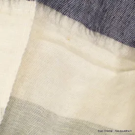 Châle nepalais rayures marron beige - Châles laine de yak