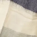 Châle nepalais rayures marron beige - Châles laine de yak