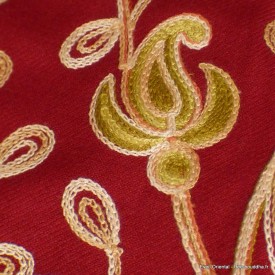 Etole femme bordeau en laine brodée Pashminas laine et broderies NCT25