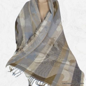 Châle homme femme laine gris marron Tous les pashminas HB35